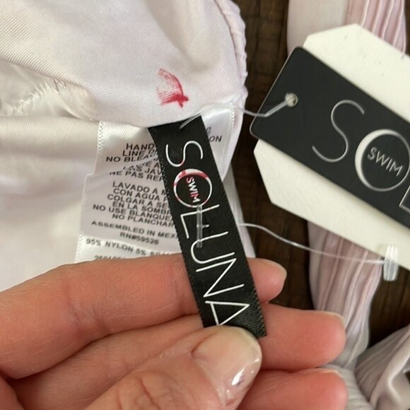 NWT Soluna Tie Dye Ribbed Plunging One Piece Swimsuit Medium - Picture 7 of 9